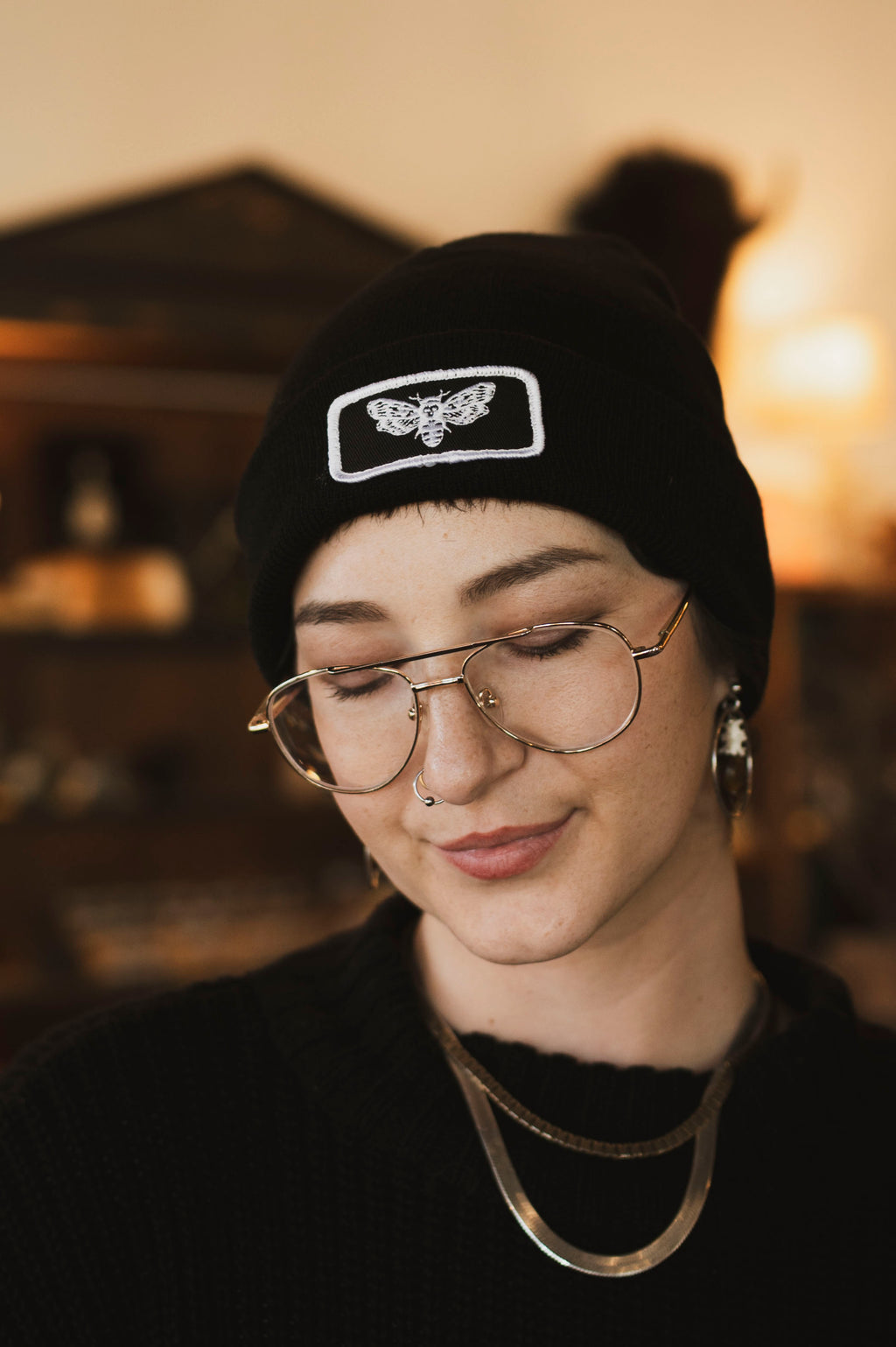 Black Moth Beanie, CA350