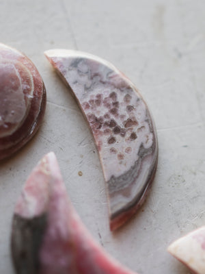 1.5-2" Carved Rhodochrosite Moon, RM1423