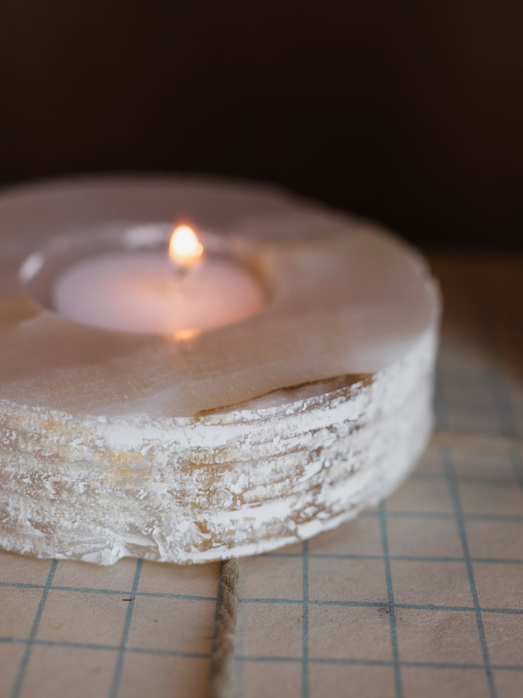 Pink Calcite Candle Holder, RM1233