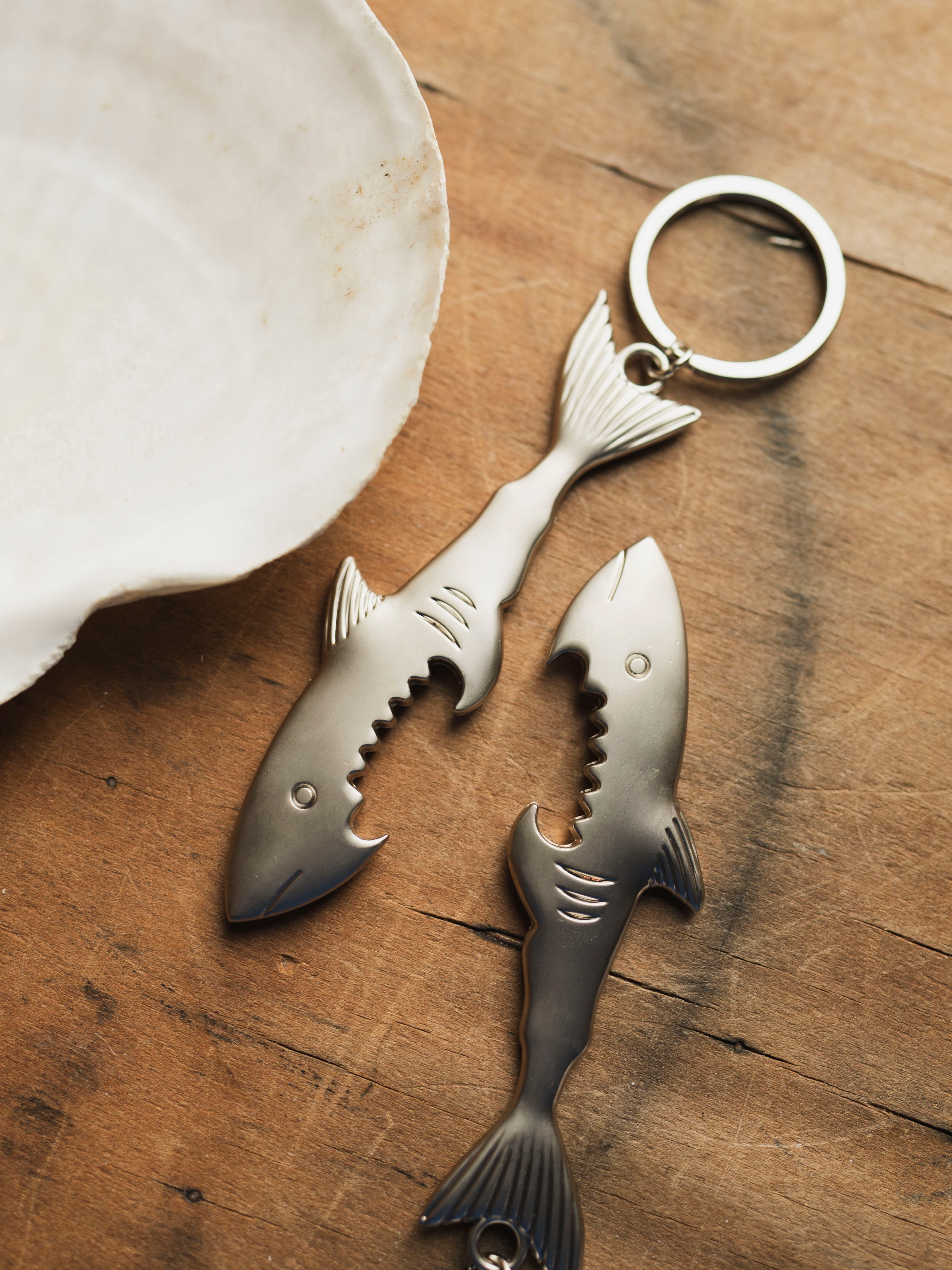 Shark Bottle Opener Keychain, CA200 – Black Moth