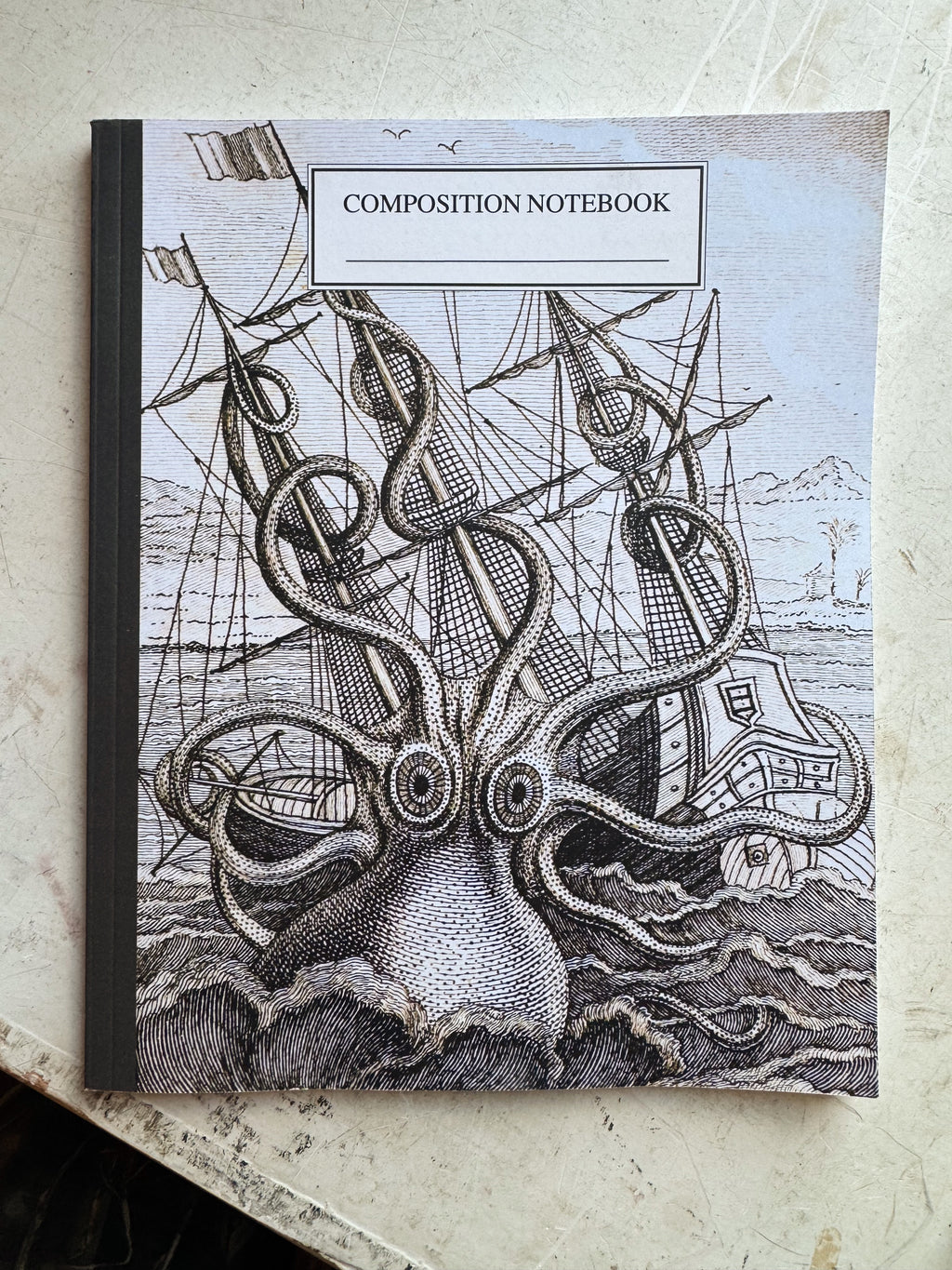 Black and White Shipwreck Composition Notebook, ST002