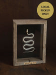 8x6" Framed Articulated Rice Paddy Snake Skeleton, SB0124