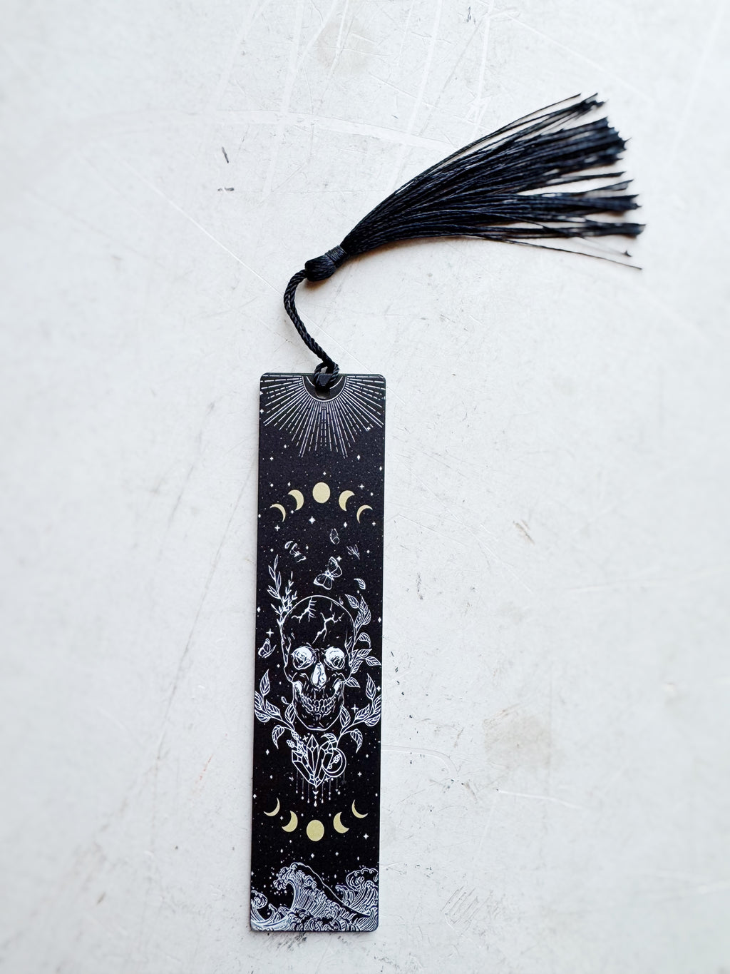 Acrylic Black Celestial Skull Bookmark, ST14
