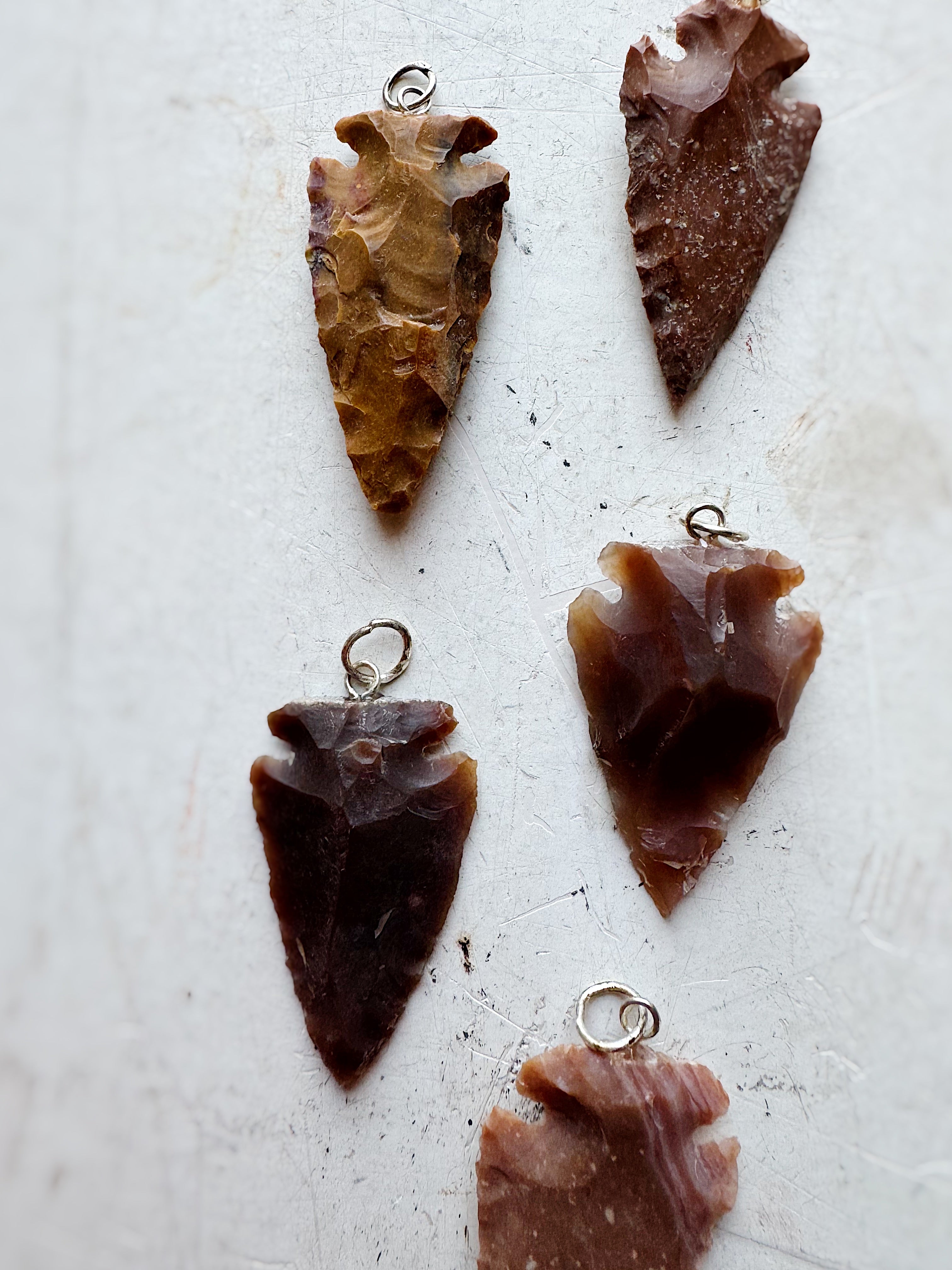 Knapped Agate Arrowhead Pendant, CA1659
