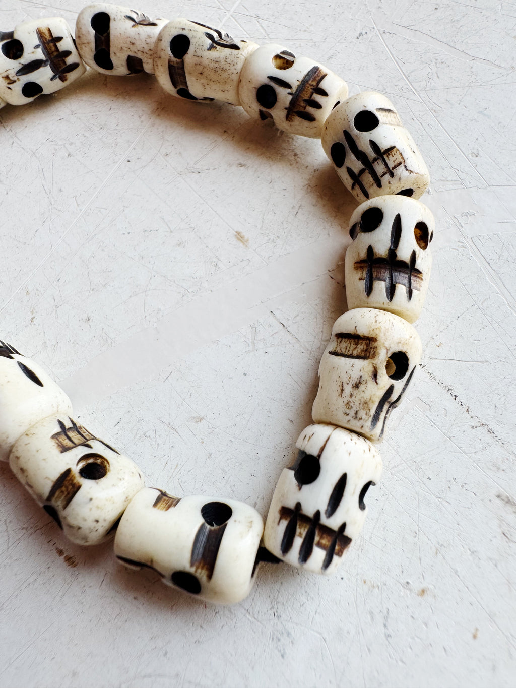 Real Buffalo Bone Skull Bracelet, CA030
