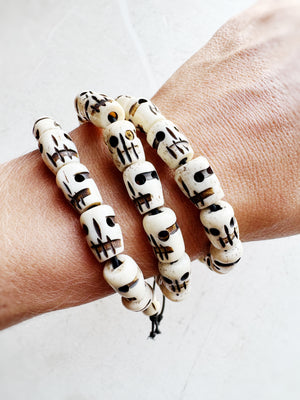Real Buffalo Bone Skull Bracelet, CA030