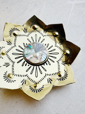 Brass Abalone Lotus Dish, HD1674