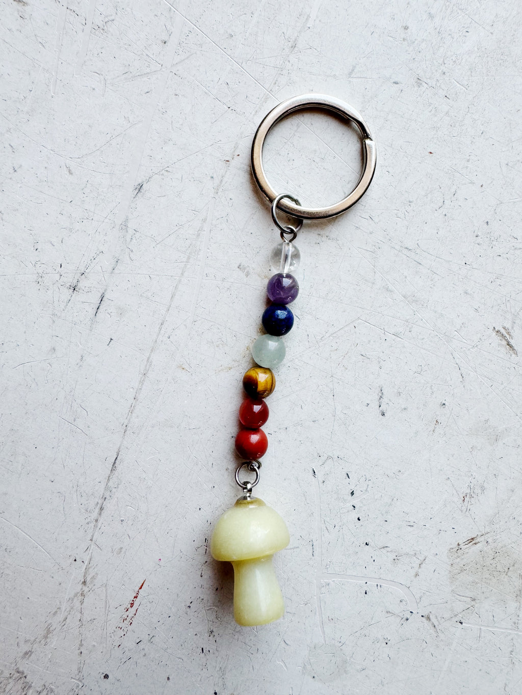 Crystal Mushroom Chakra Keychain, CA1328