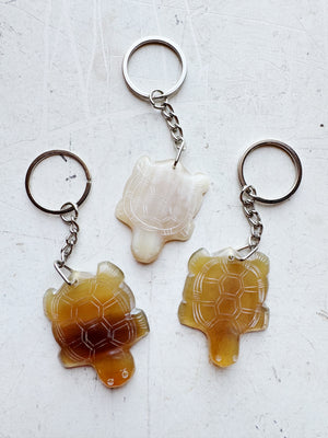 Water Buffalo Horn Turtle Keychain, HD16