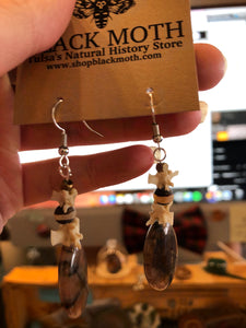 Assorted Rattlesnake Vertebrae and Crystal Bead Earrings
