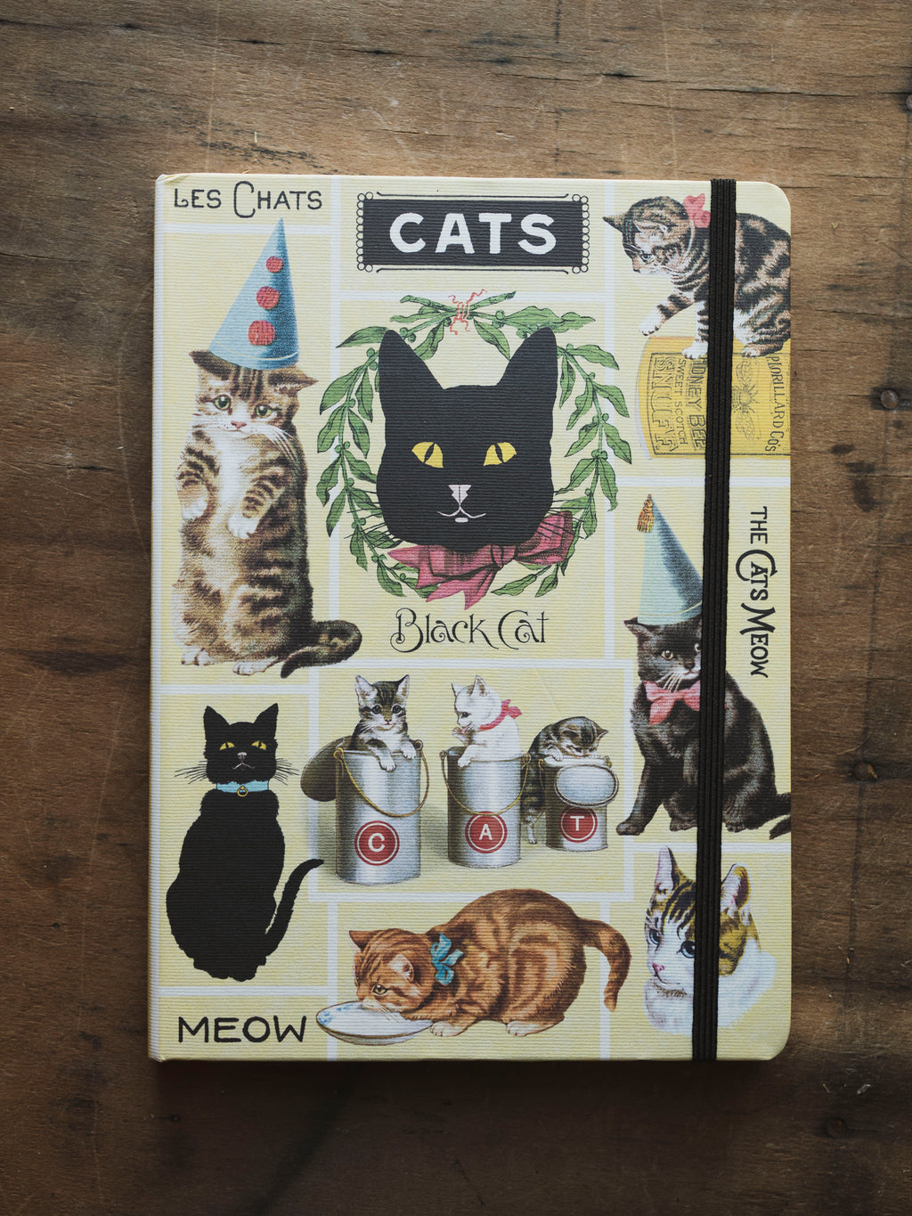 Lined Paper and Elastic Cats Notebook, ST0111