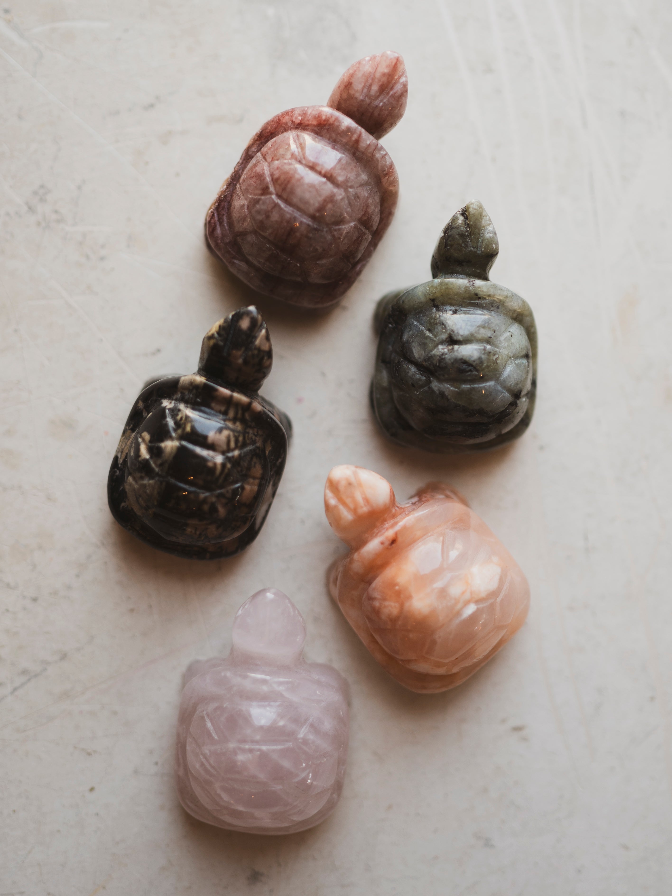1.75" Assorted Carved Crystal Tortoise, RM1556