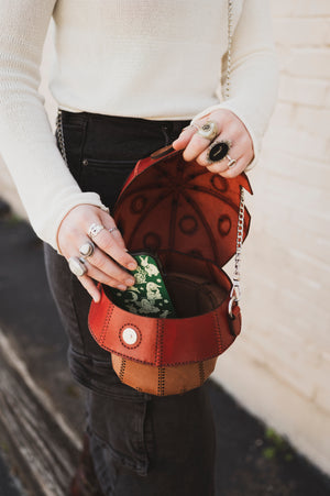 7" Leather Mushroom Purse, CO97