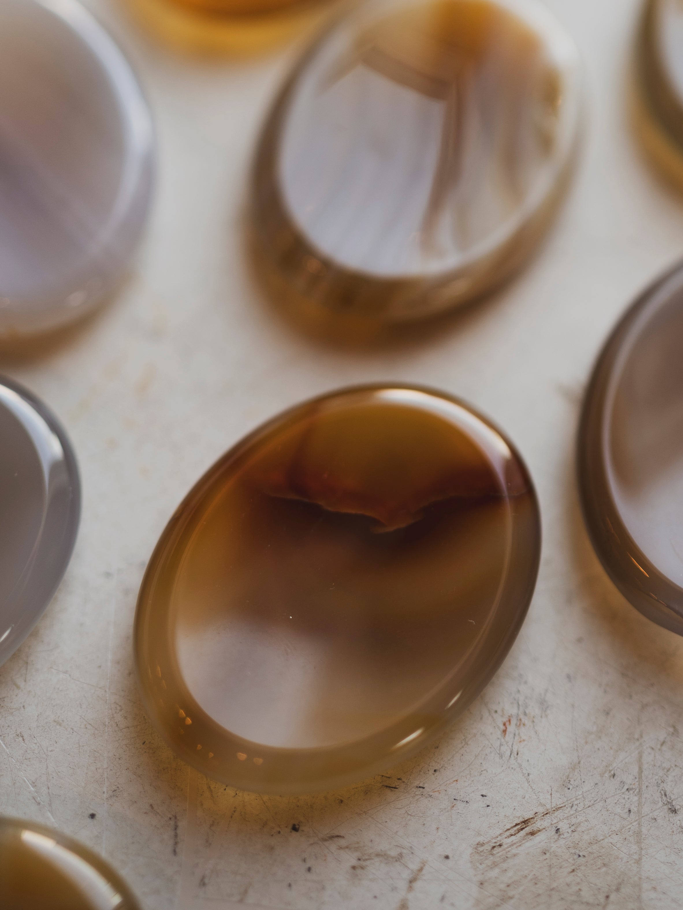 1.75" Natural Agate Worry Stone, RM1424
