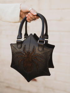 10" Leather and Cowhide Spider Purse, CO102
