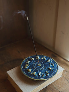6.5" Gold Zodiac Incense Holder, HD175