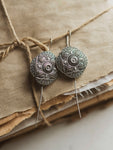 Silver Round Mandala Earrings, CA458