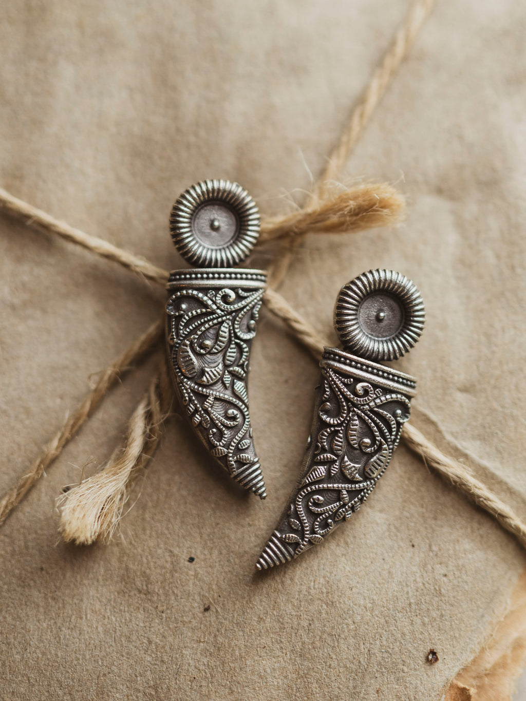 Silver Tribal Dagger Earrings, CA02