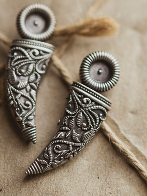 Silver Tribal Dagger Earrings, CA02