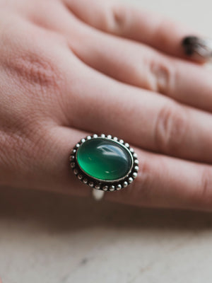 Silver Adjustable Gemstone Ring, CA861