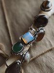 Silver Adjustable Gemstone Ring, CA861
