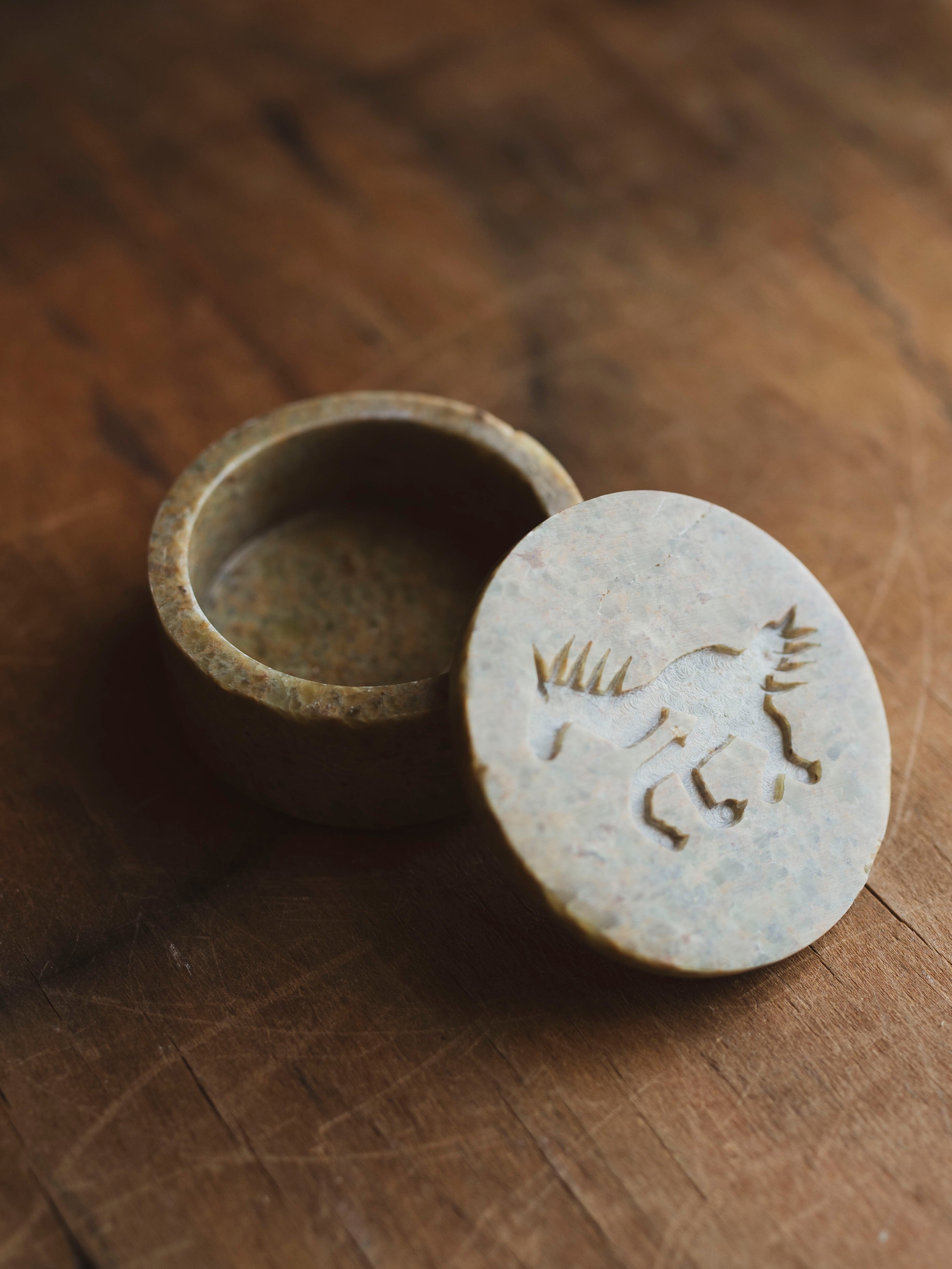 Soapstone Horse Symbol Box, RM1601