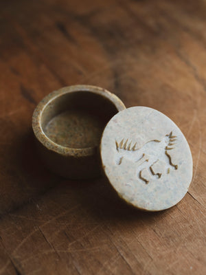 Soapstone Horse Symbol Box, RM1601