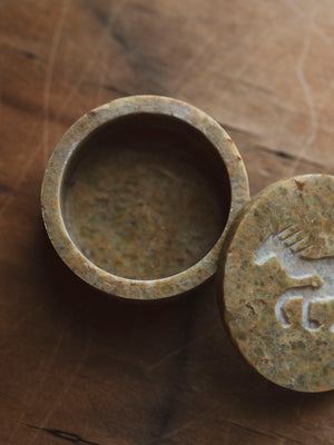 Soapstone Horse Symbol Box, RM1601