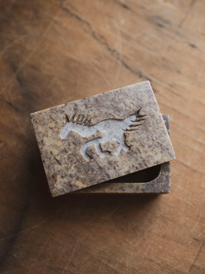 Soapstone Horse Symbol Box, RM1601