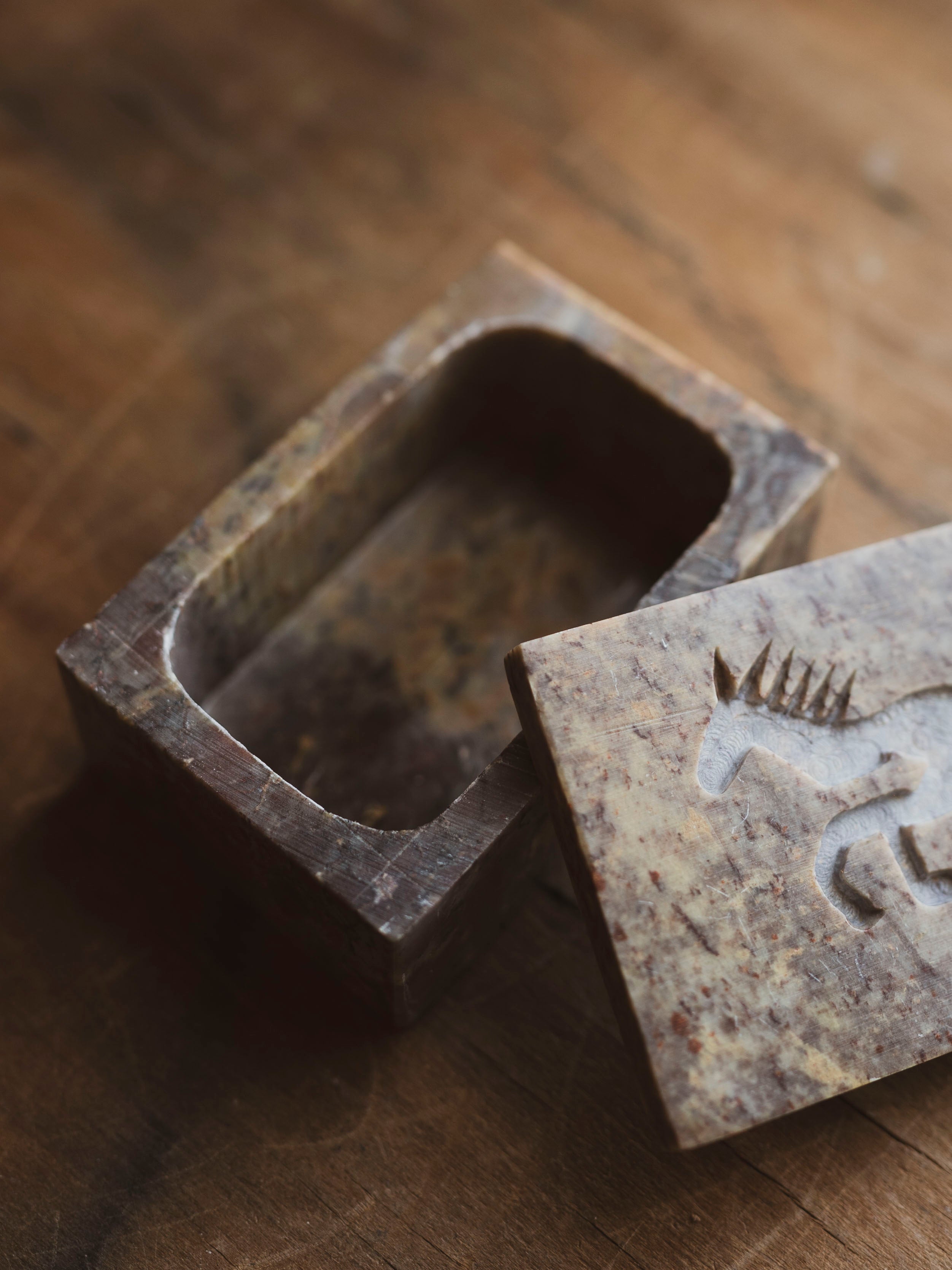 Soapstone Horse Symbol Box, RM1601