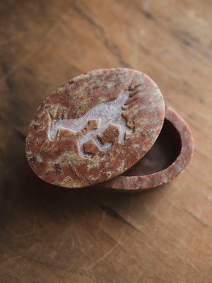 Soapstone Horse Symbol Box, RM1601
