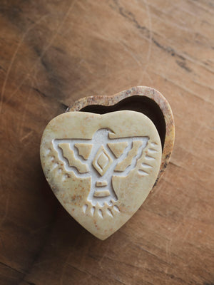 Soapstone Thunder Bird Symbol Box, RM2057