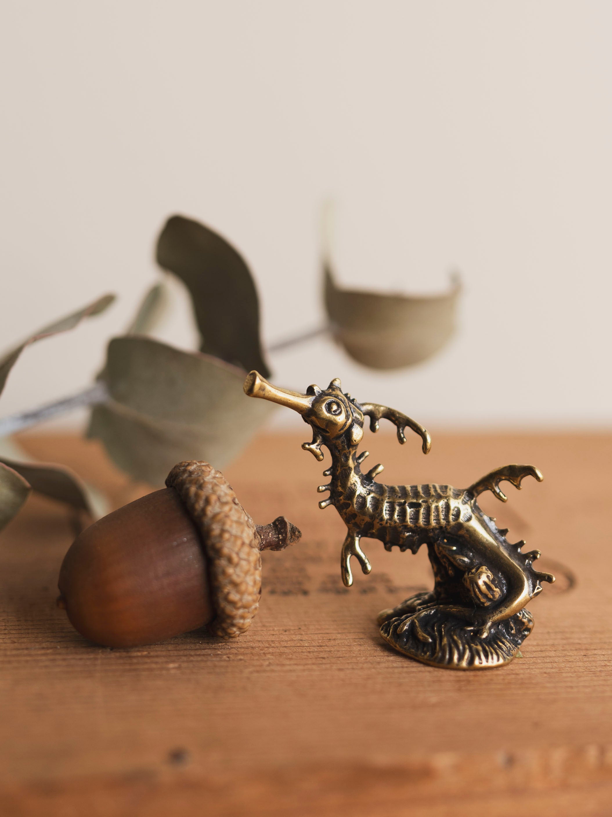 2" Brass Leafy Sea Dragon Figurine, HD126