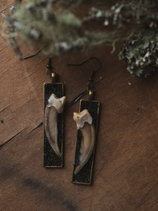 Brass Badger Claw Earrings, CA1501