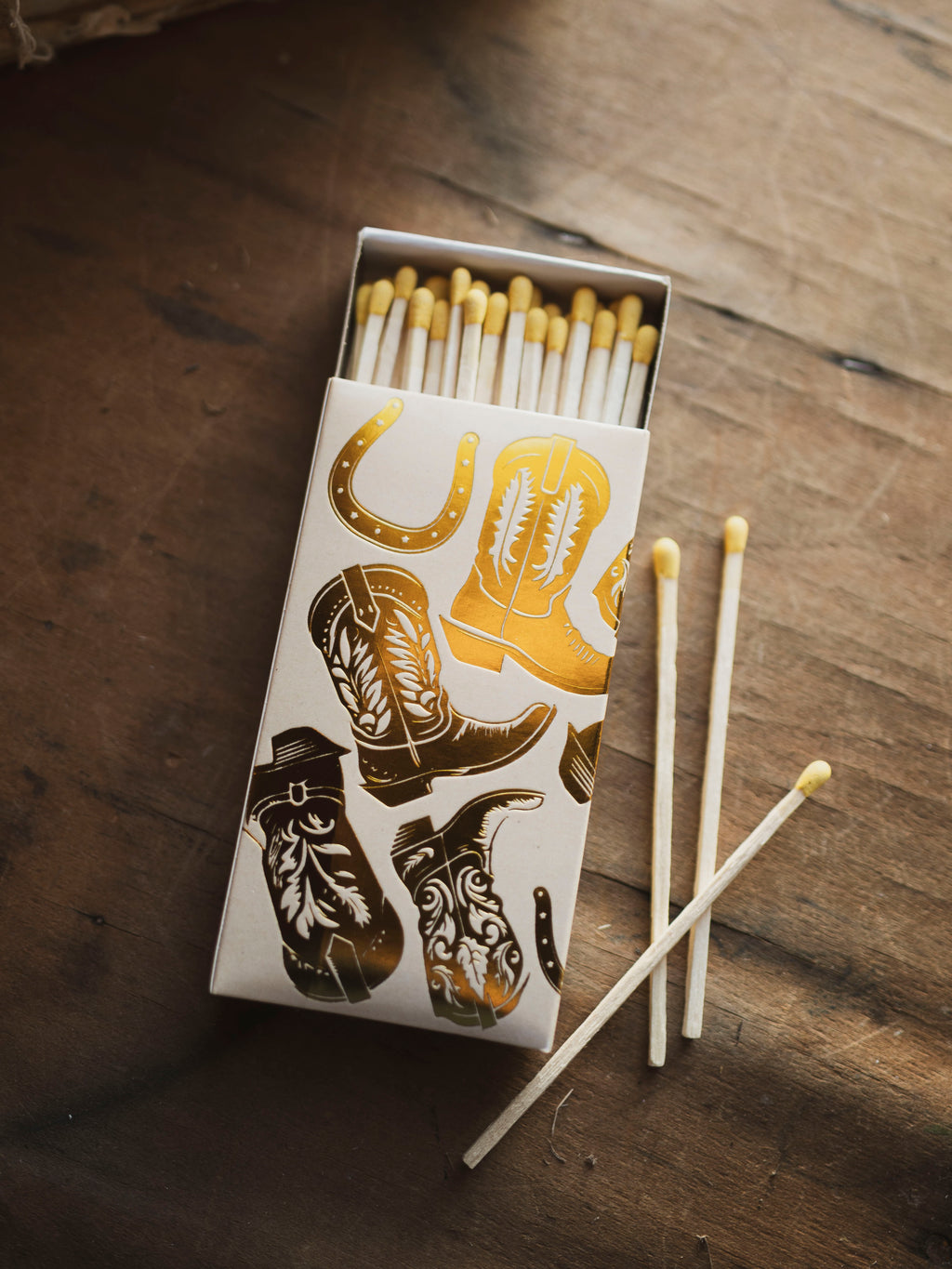 Large Gold Boots Matchbox, HD258