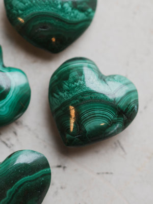 .75-1" Carved Malachite Heart, RM486