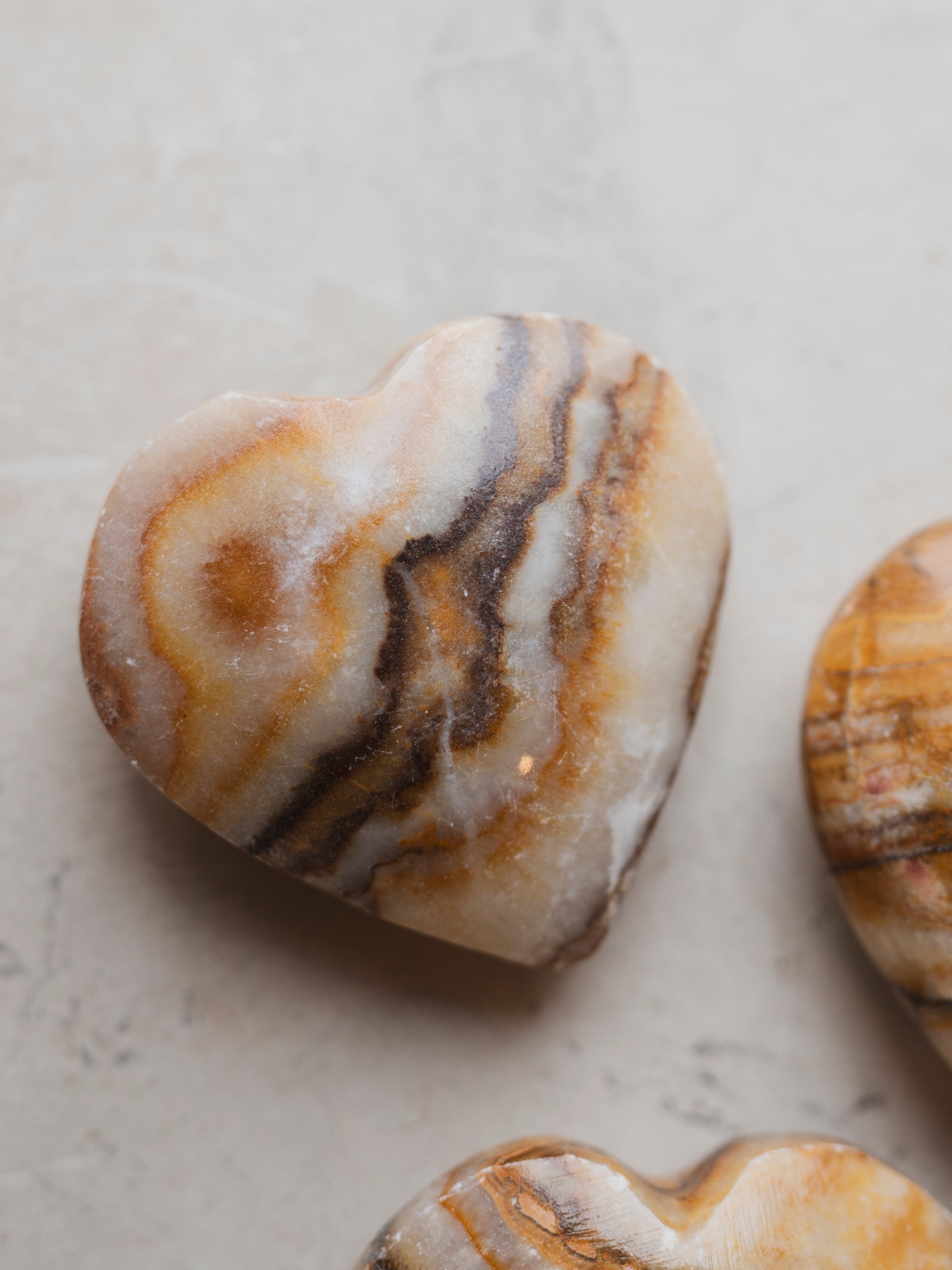 2" Carved Brown Onyx Heart, RM1327