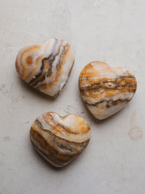 2" Carved Brown Onyx Heart, RM1327