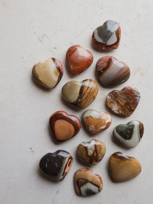 .75"-1.25" Polished Polychrome Jasper Heart, RM1773