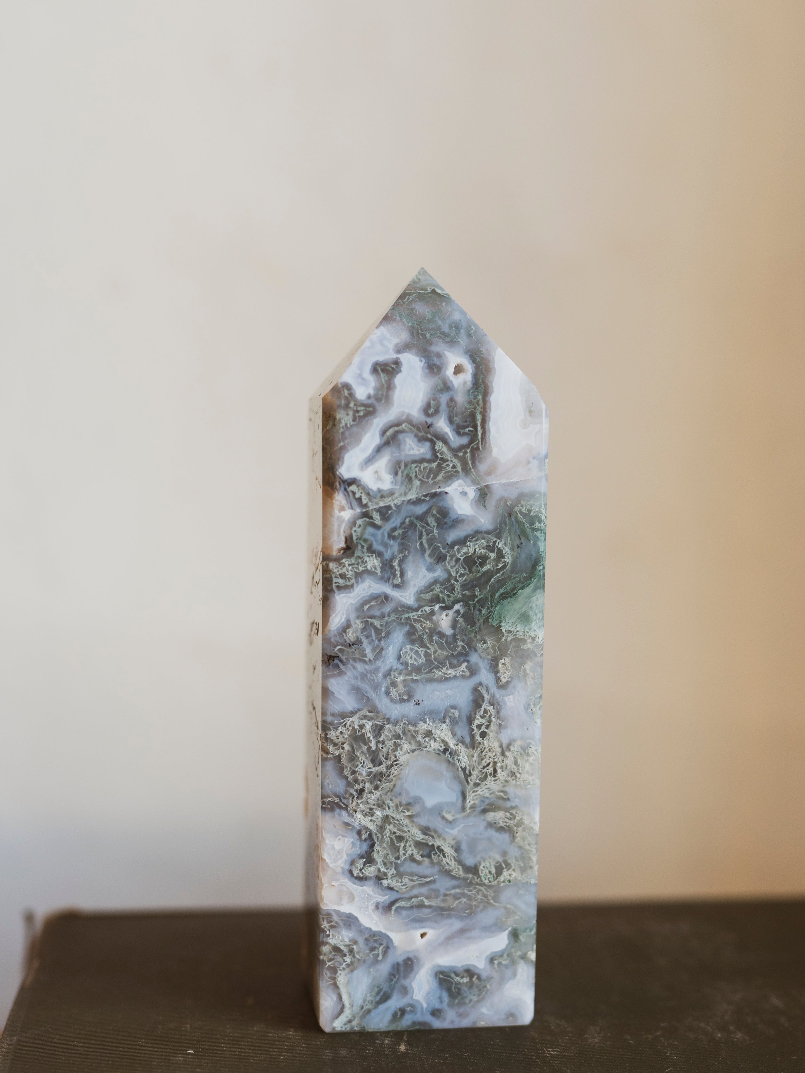 6" Moss Agate Tower, RM1571