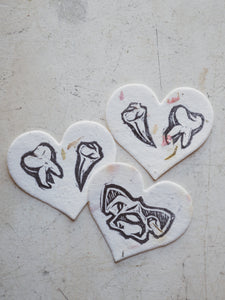 Hand Printed Seed Paper Hearts