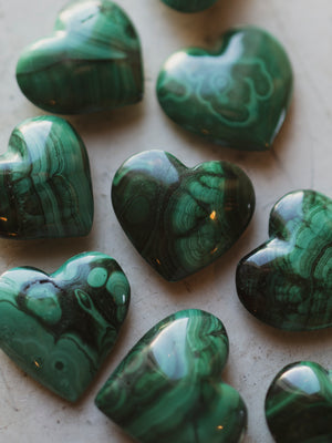 1" Carved Malachite Heart, RM486