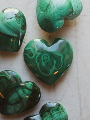 1" Carved Malachite Heart, RM486