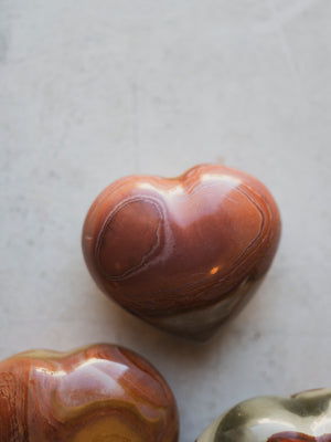 Assorted Carved Polychrome Jasper Heart, RM1434