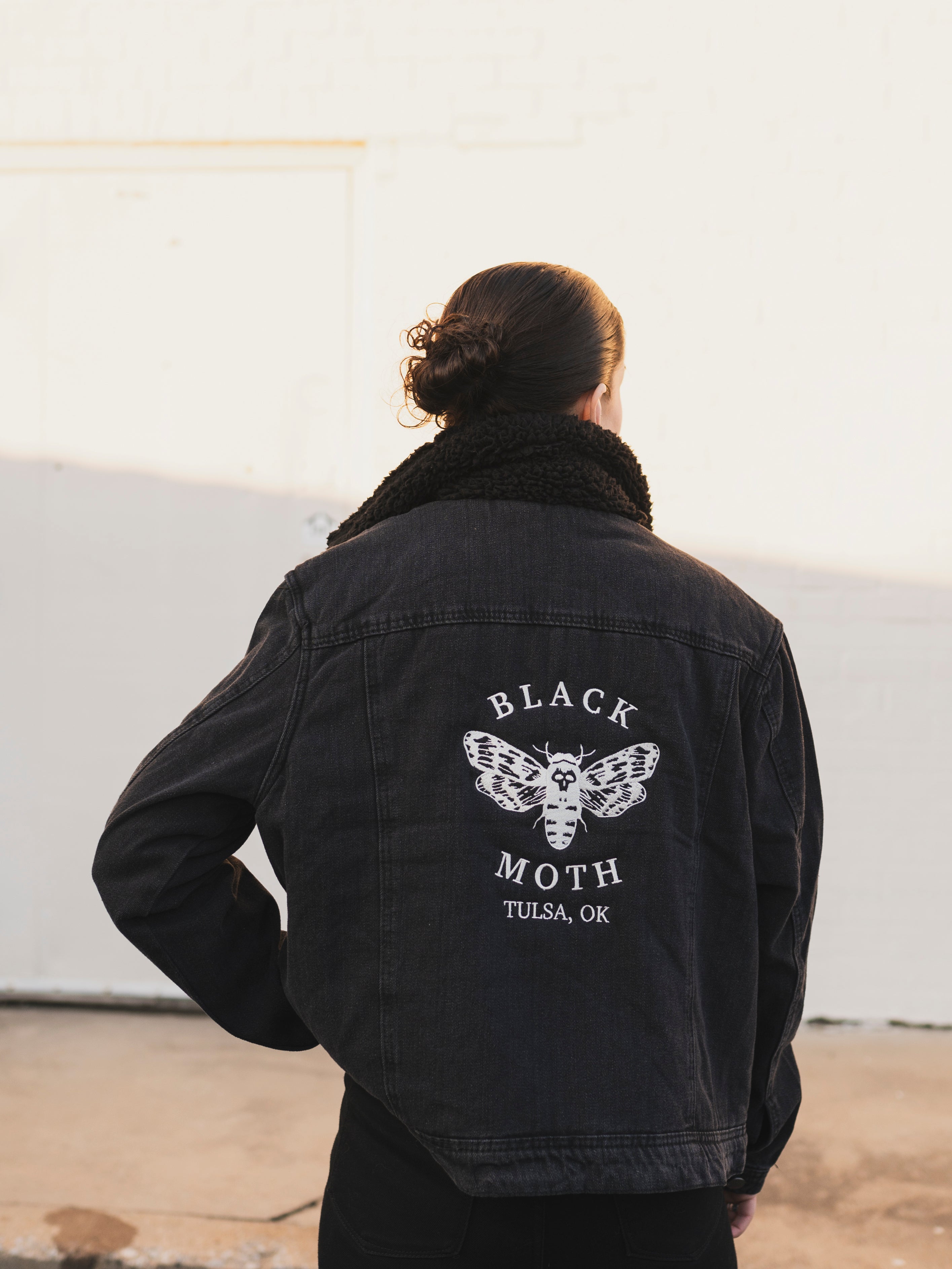 Black Fleece Denim Black Moth Jacket, CA906