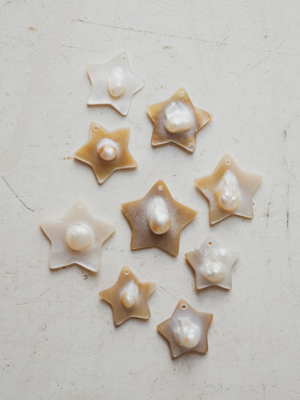 1.75" Carved Blister Pearl Star, NA504