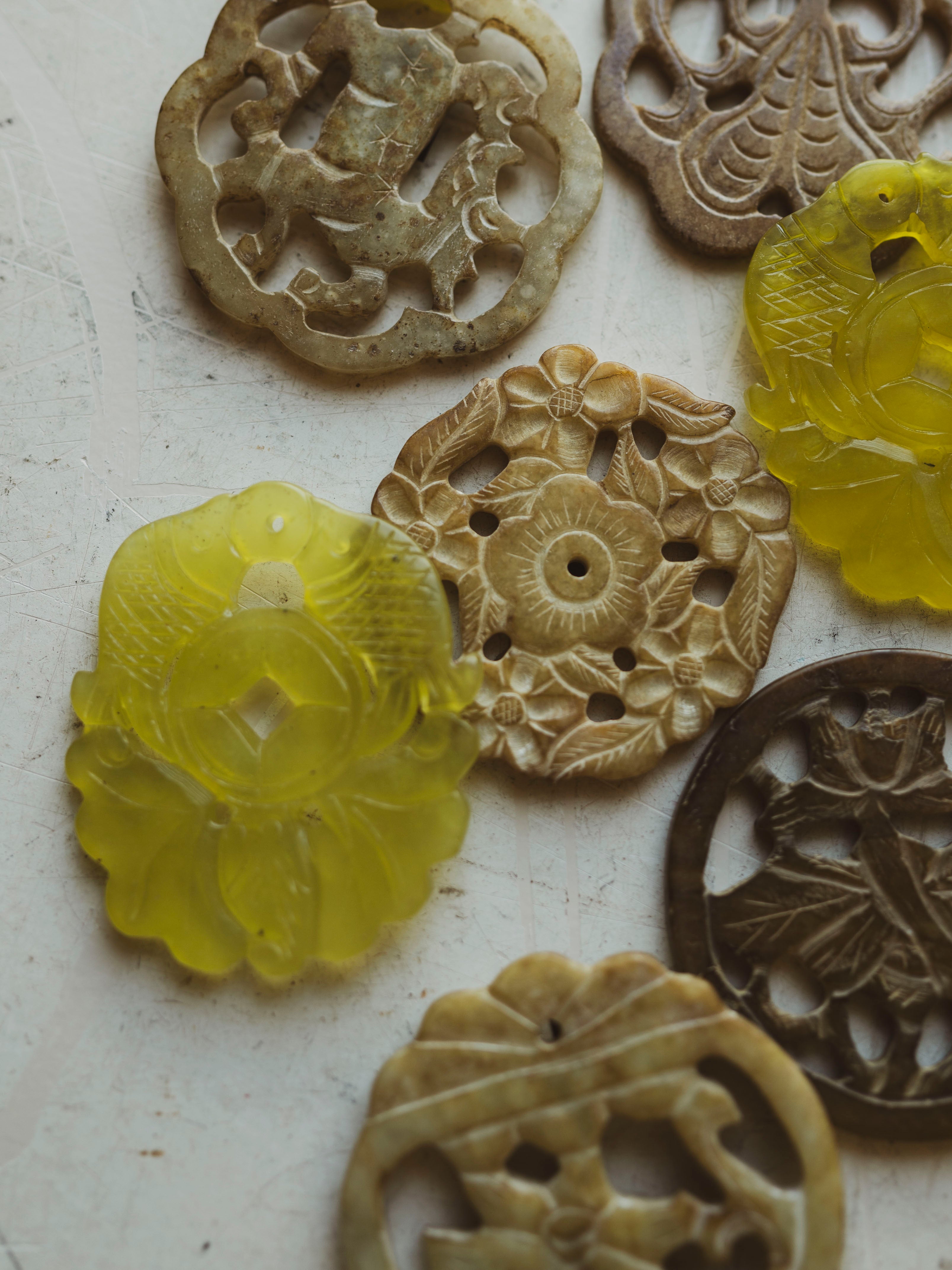 2" Carved Jade Medallion, RM4034