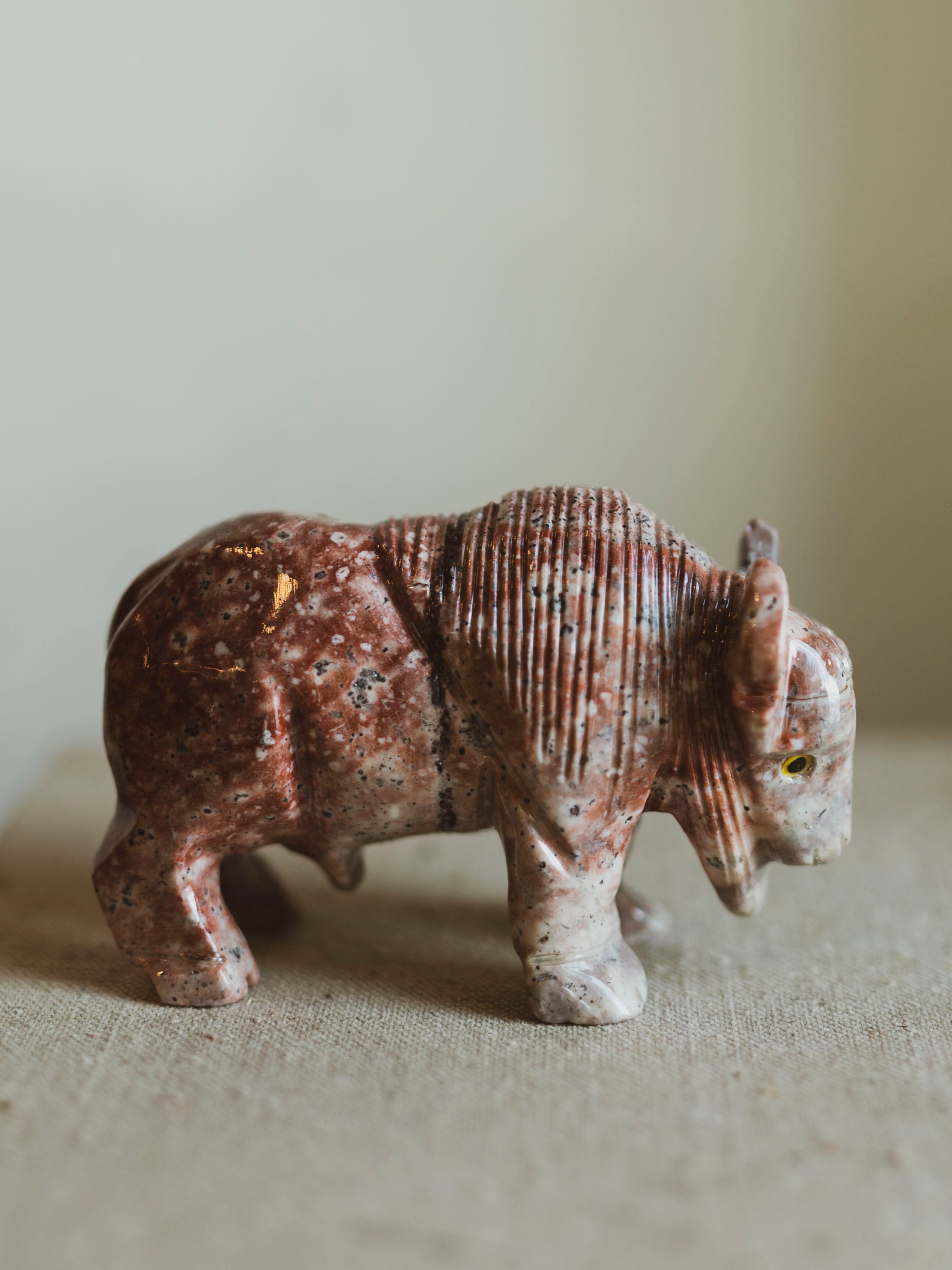 2.5" Carved Soapstone Bison, RM3036