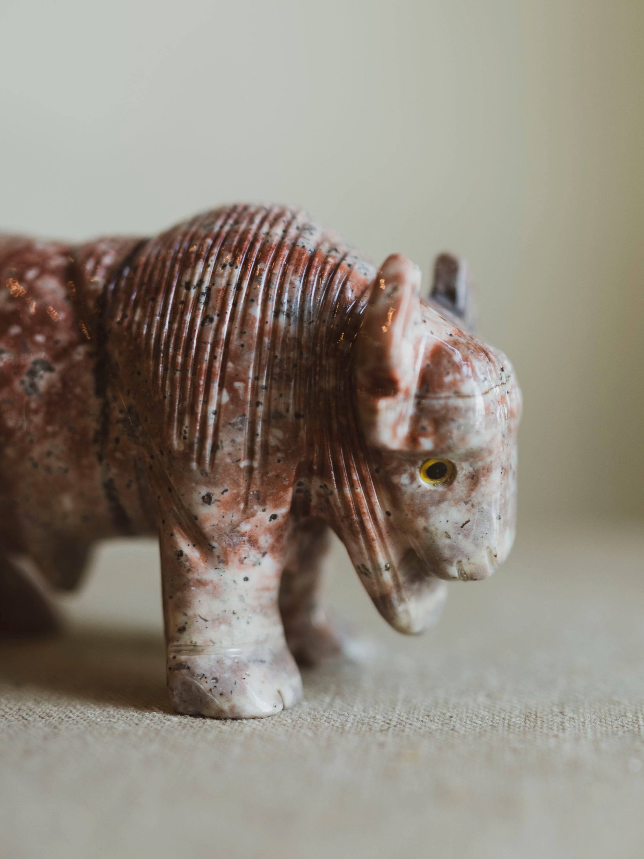 2.5" Carved Soapstone Bison, RM3036