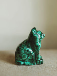 2.5" Carved Malachite Cat, RM3033
